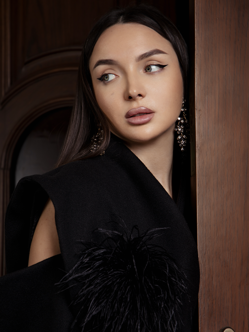 Black Wool Jacket With Belt