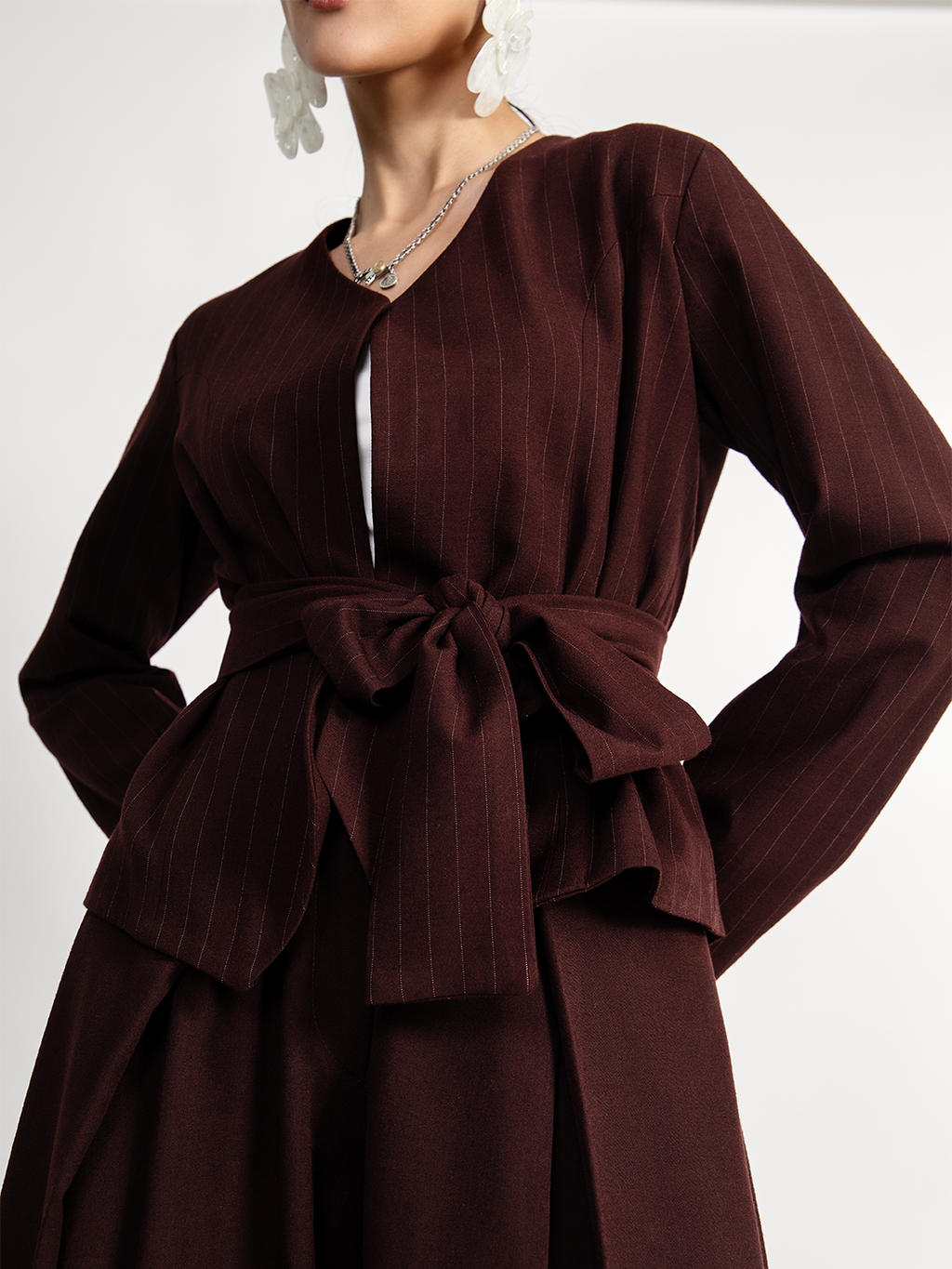 Stripped Maroon Suit