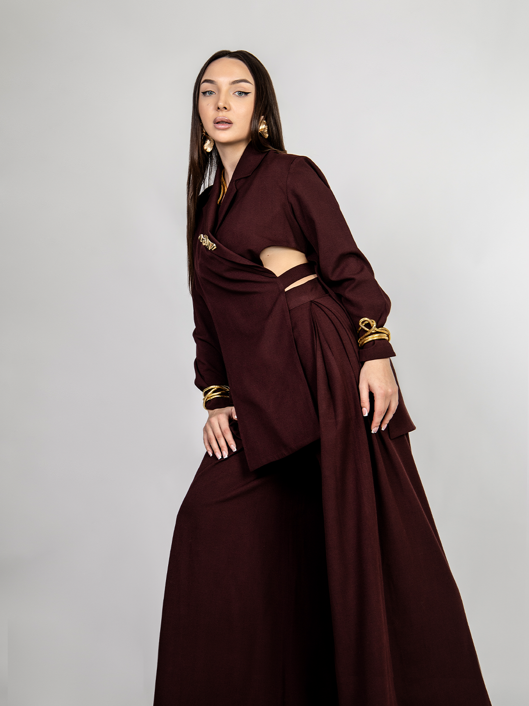 Maroon Wrap - Cut Suit