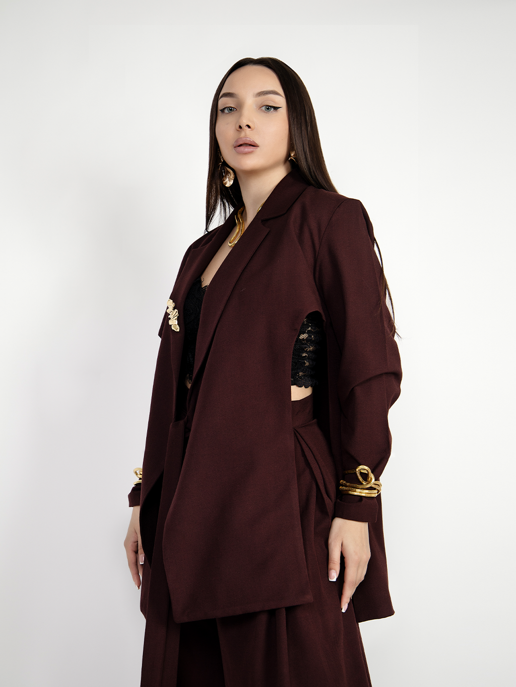 Maroon Wrap - Cut Suit