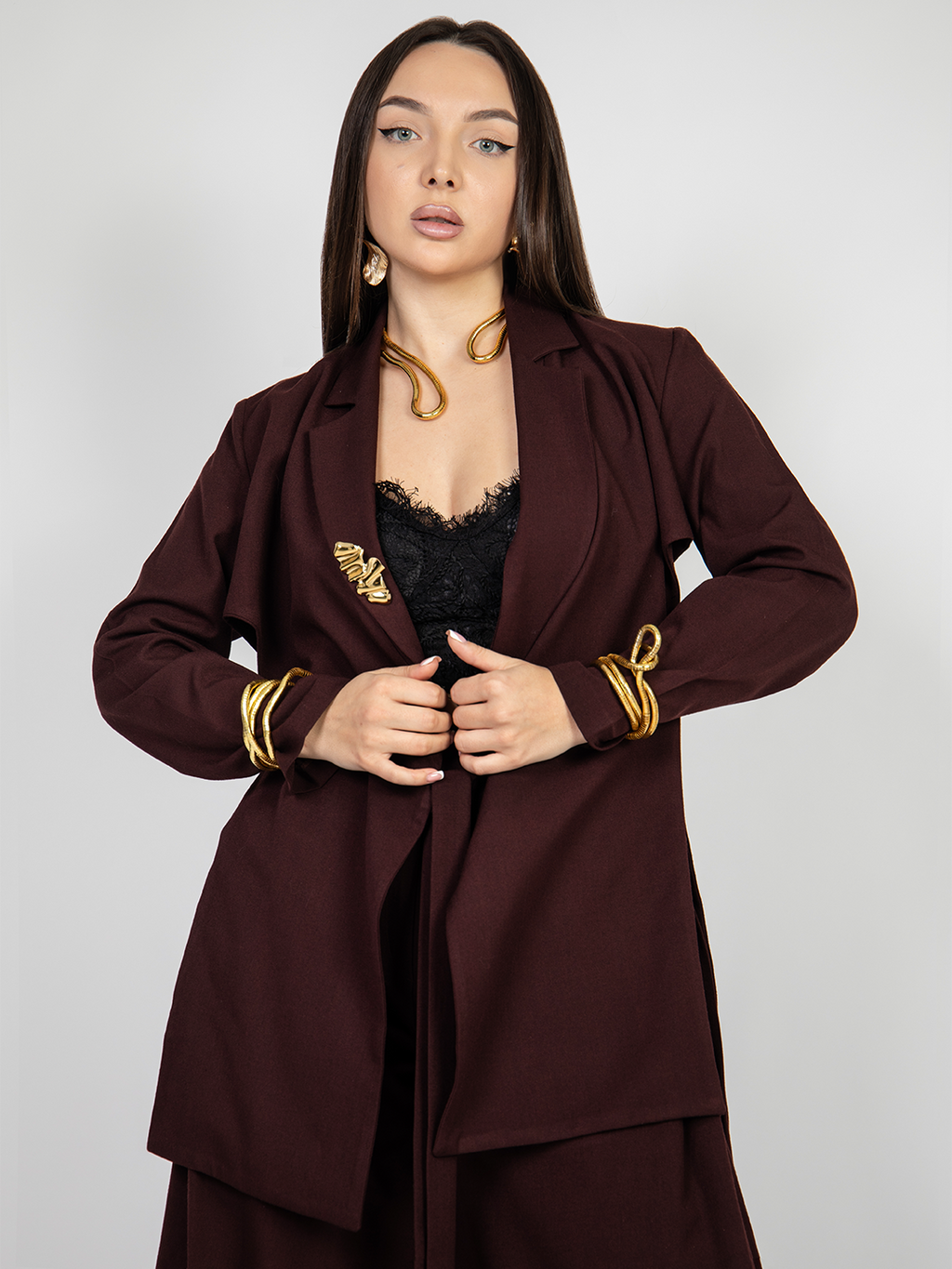 Maroon Wrap - Cut Suit