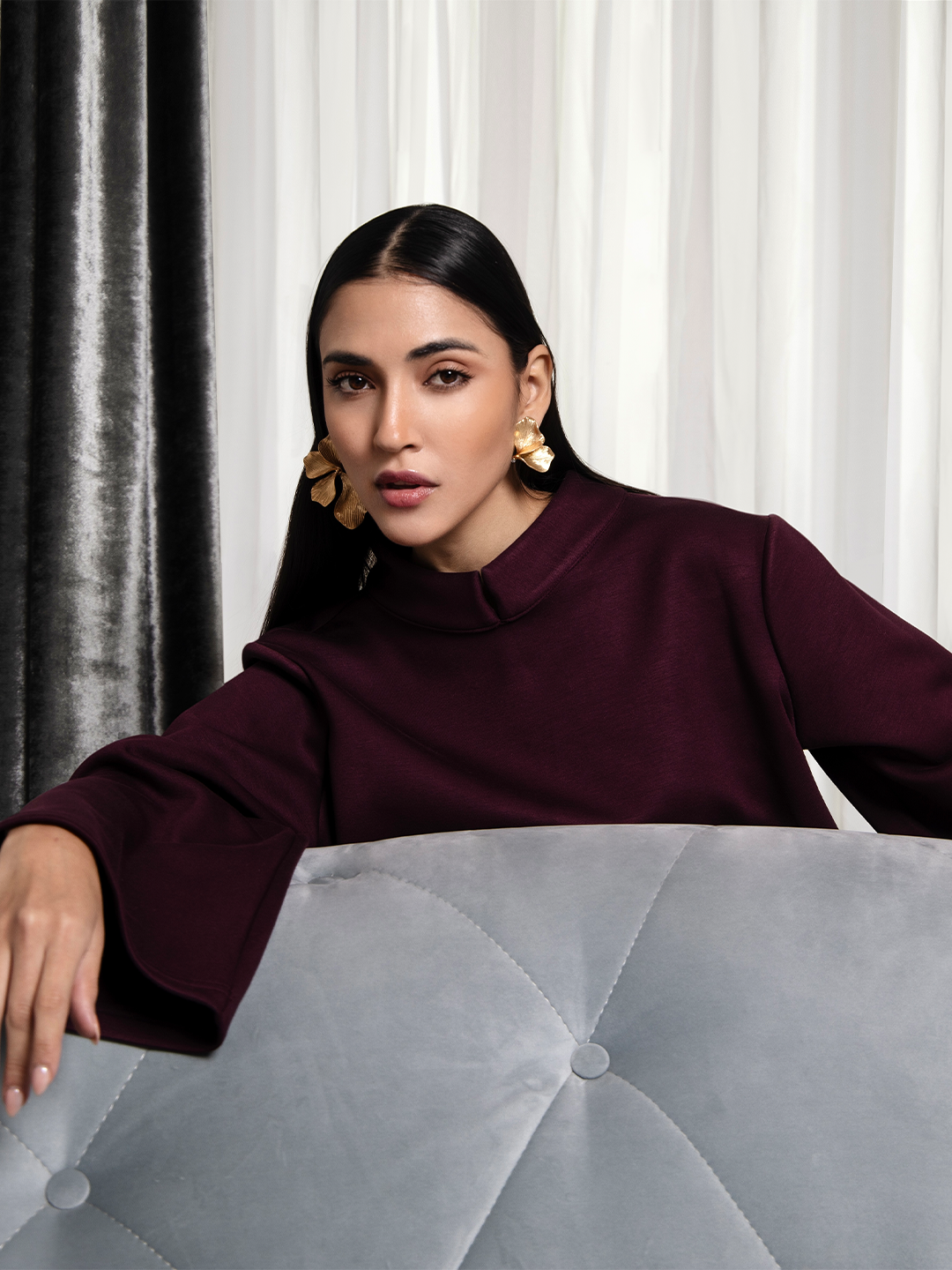 Maroon Bling Three-Piece Set