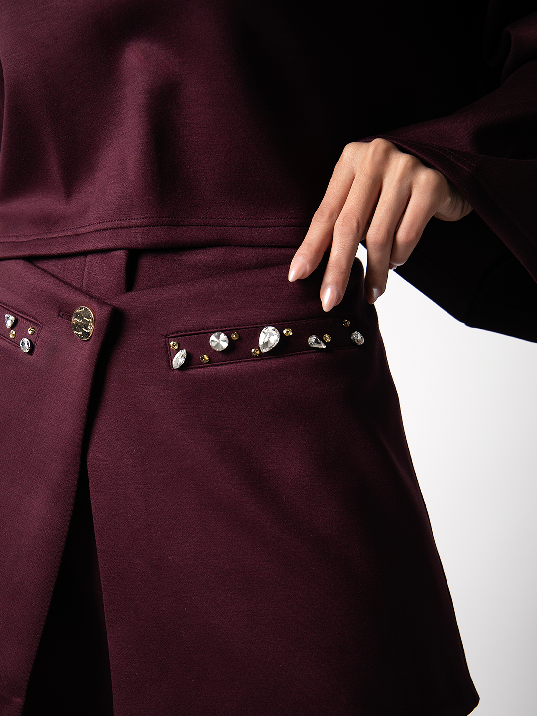 Maroon Bling Three-Piece Set