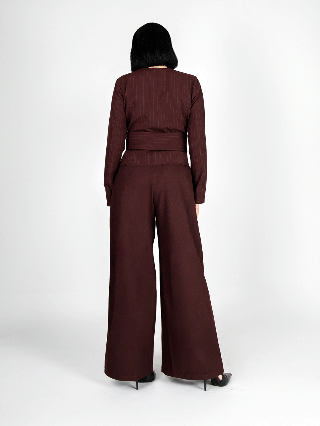 Stripped Maroon Suit